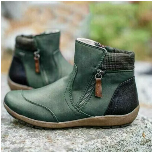 Women Zipper Waterproof Ankle-Support Boots