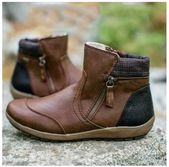 Women Zipper Waterproof Ankle-Support Boots