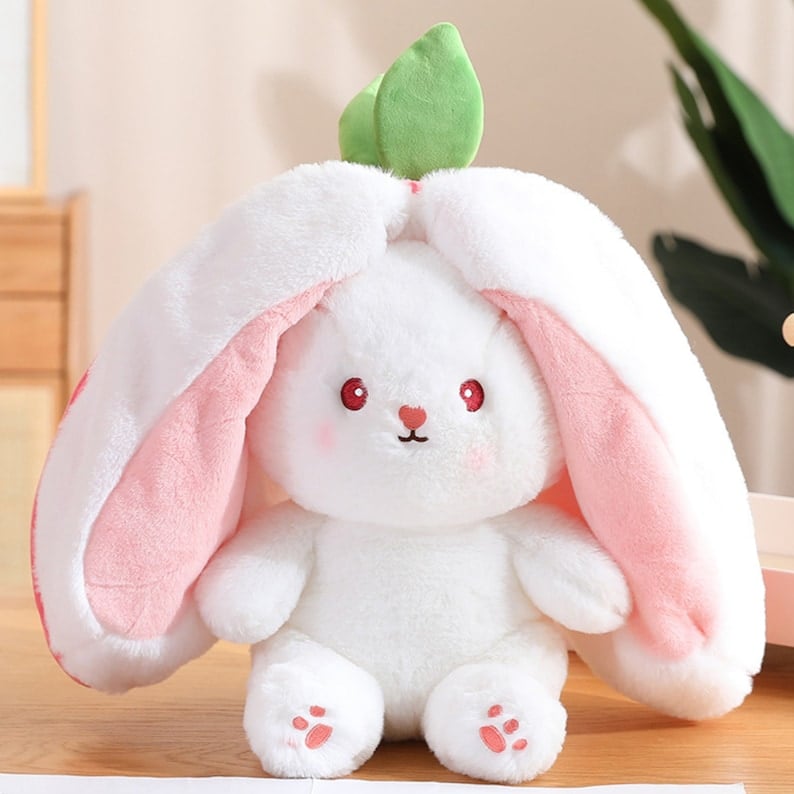 2023 HOT SALE - 49% OFF - Strawberry Bunny Transformed into Little Rabbit Fruit Doll Plush Toy