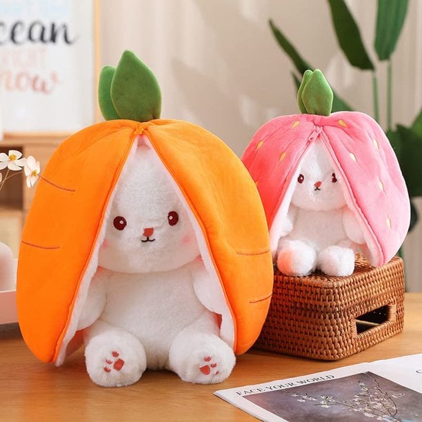 2023 HOT SALE – 49% OFF – Strawberry Bunny Transformed into Little Rabbit Fruit Doll Plush Toy