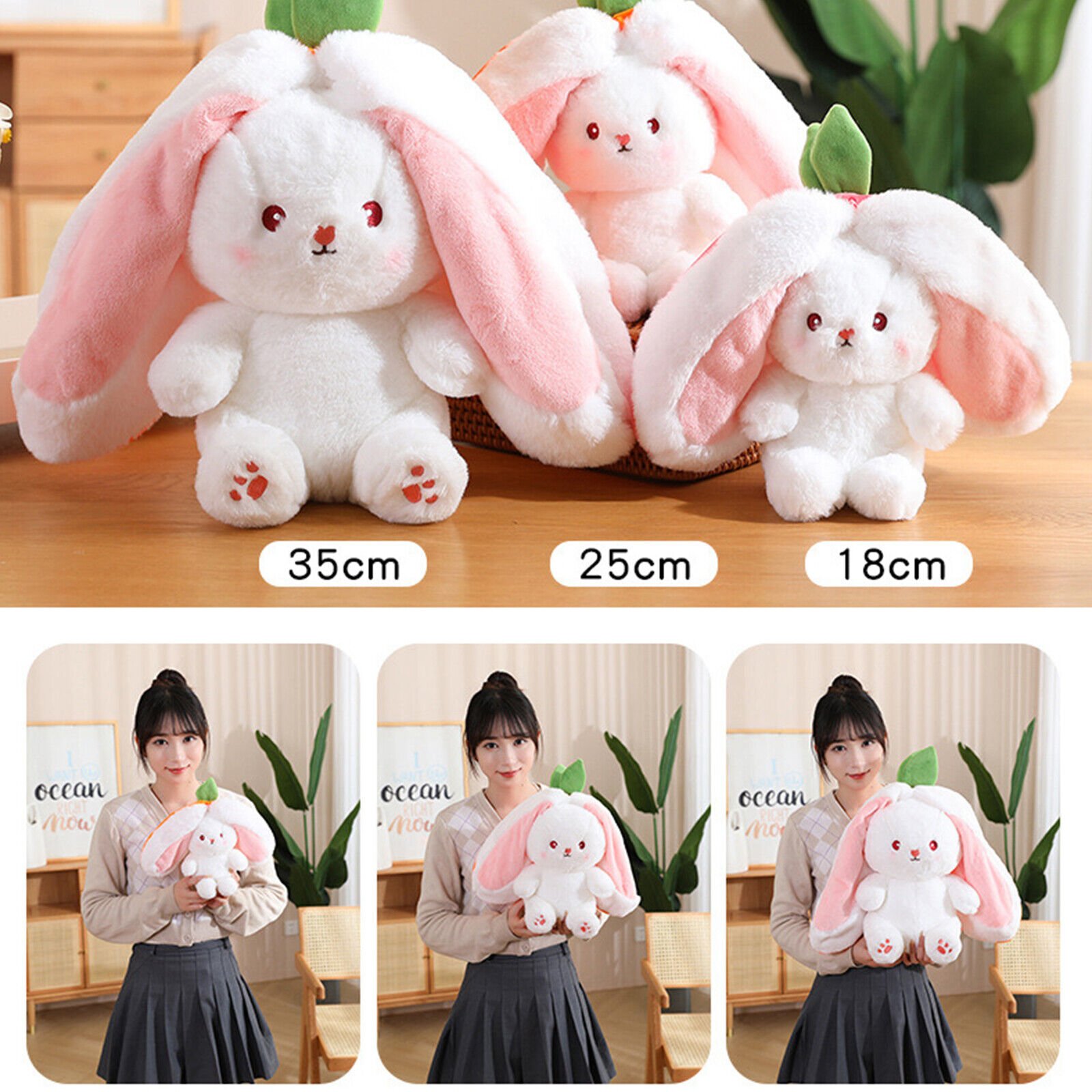 2023 HOT SALE - 49% OFF - Strawberry Bunny Transformed into Little Rabbit Fruit Doll Plush Toy