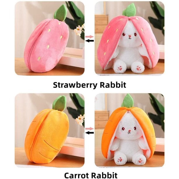 2023 HOT SALE - 49% OFF - Strawberry Bunny Transformed into Little Rabbit Fruit Doll Plush Toy