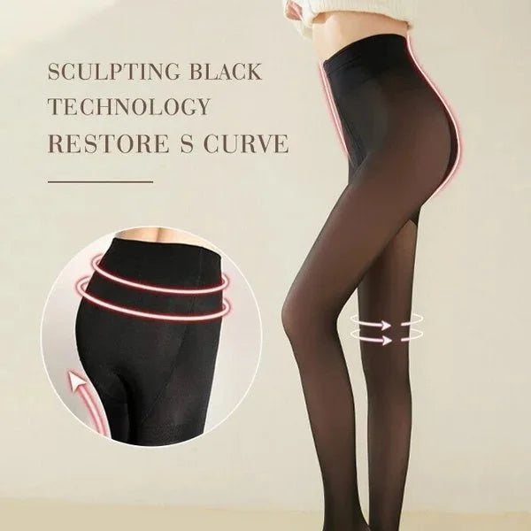 2023 TRANSLUCENT WARM PLUSH LINED ELASTIC TIGHTS