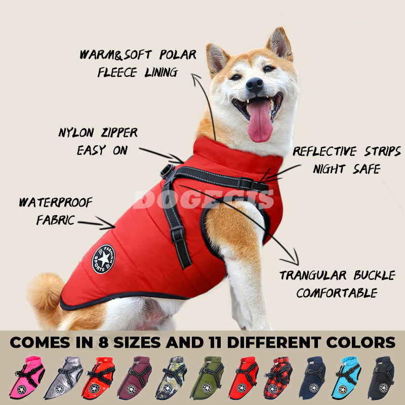 Dogegis Shop - Waterproof Winter Dog Jacket With Built-In Harness