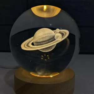 Esfera espacial 3D con base de luz