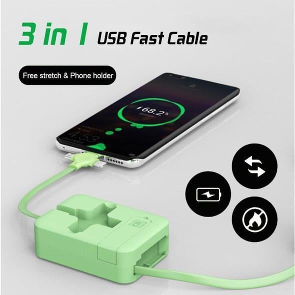 Preserven - 3-in-1 Data Cable Phone Stand