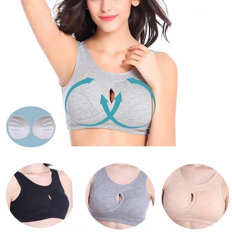 Pure Cotton Instantly lifts Anti-Sagging Wirefree Bra