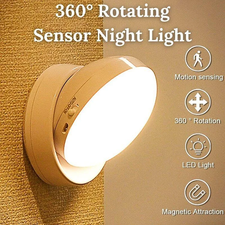 360 Rotating Intelligent Sensor Rechargeable Night Light