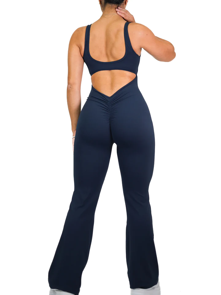 FLARE SCRUNCH JUMPSUIT