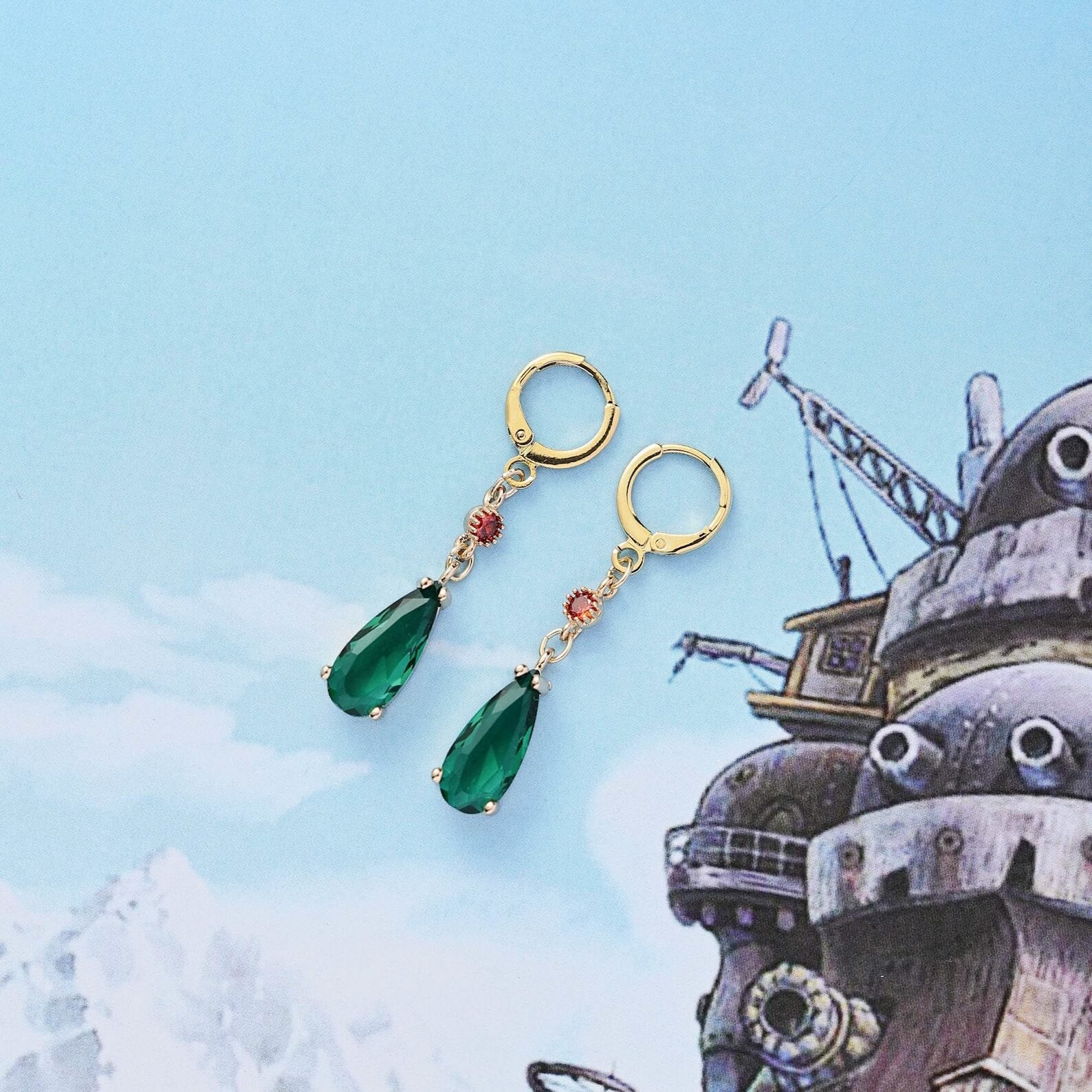 Howl's Moving Castle Necklace & Earrings