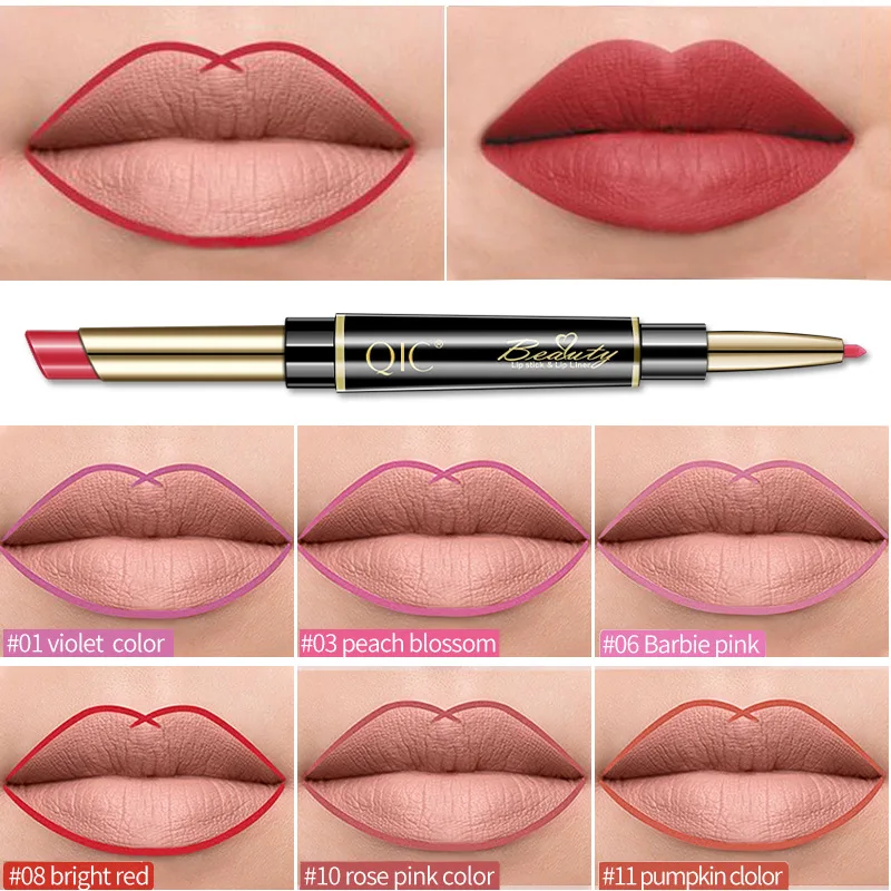 instantaneou Last Day 49% OFF-Double-ended Lipstick Automatic Lip Liner Matte Waterproof Non-fading Non-stick Lipstick