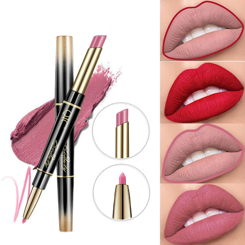 instantaneou Last Day 49% OFF-Double-ended Lipstick Automatic Lip Liner Matte Waterproof Non-fading Non-stick Lipstick