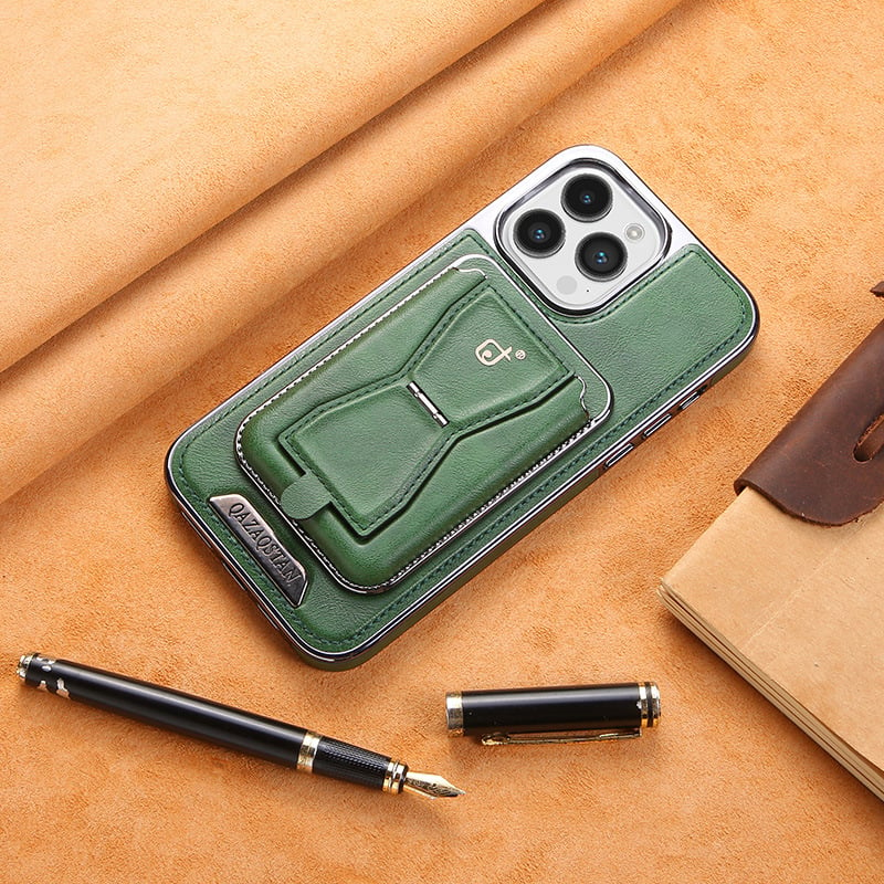 LAST DAY 49% OFFS - Luxury leather iPhone case with removable magnetic tape