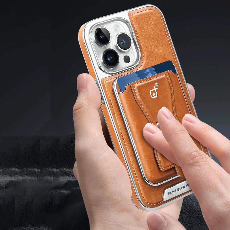 LAST DAY 49% OFFS - Luxury leather iPhone case with removable magnetic tape