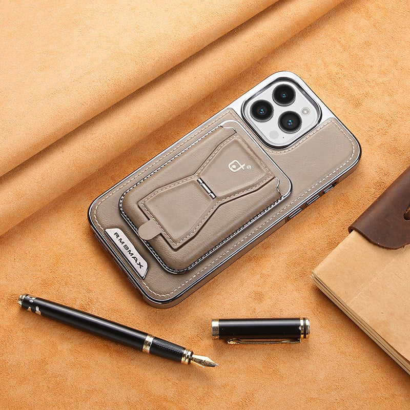 LAST DAY 49% OFFS - Luxury leather iPhone case with removable magnetic tape