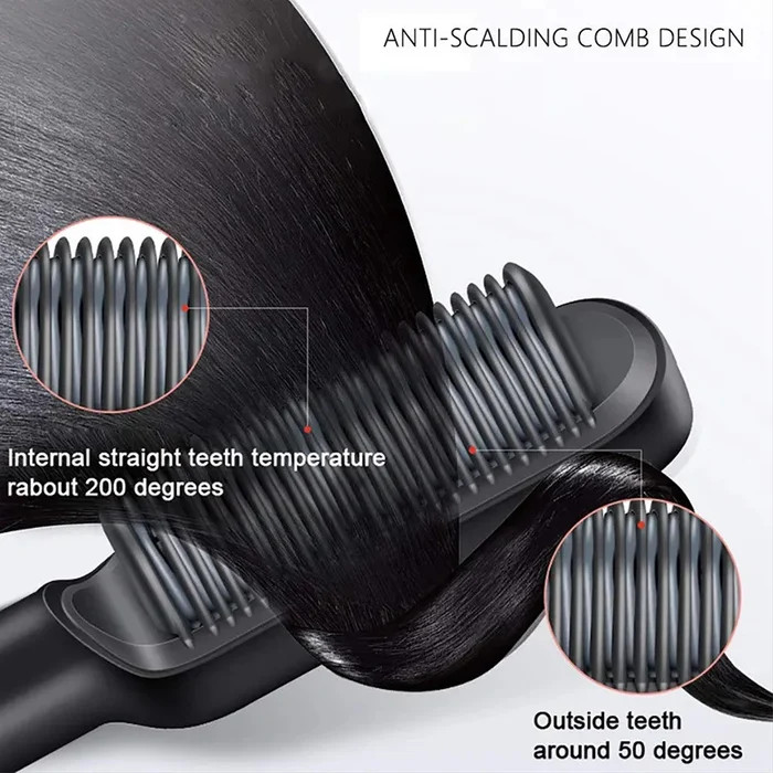 PROMOTION 49% OFF - Negative Ion Hair Straightener Styling Comb