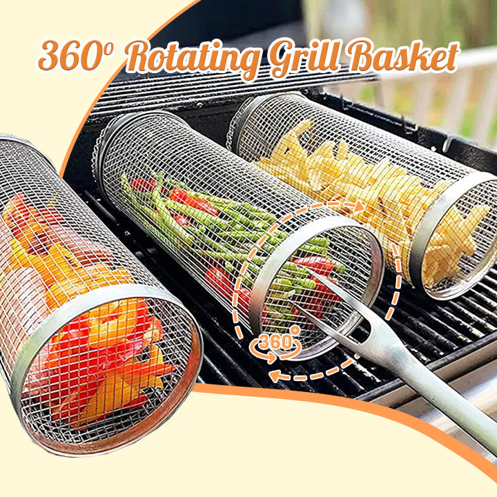 Ceoerty 360Â° Pro Rotate Stainless Steel BBQ Basket