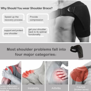 Kinetic Adjustable Compression Shoulder Brace (One Size Fits All)