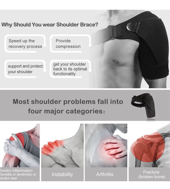 Kinetic Adjustable Compression Shoulder Brace (One Size Fits All)