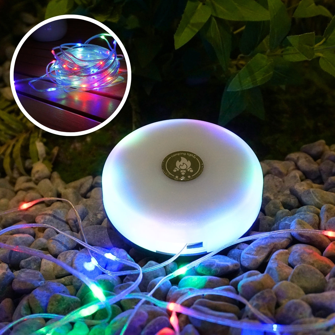 Retractable Camping Lights: All-in-One Warm & RGB Modes