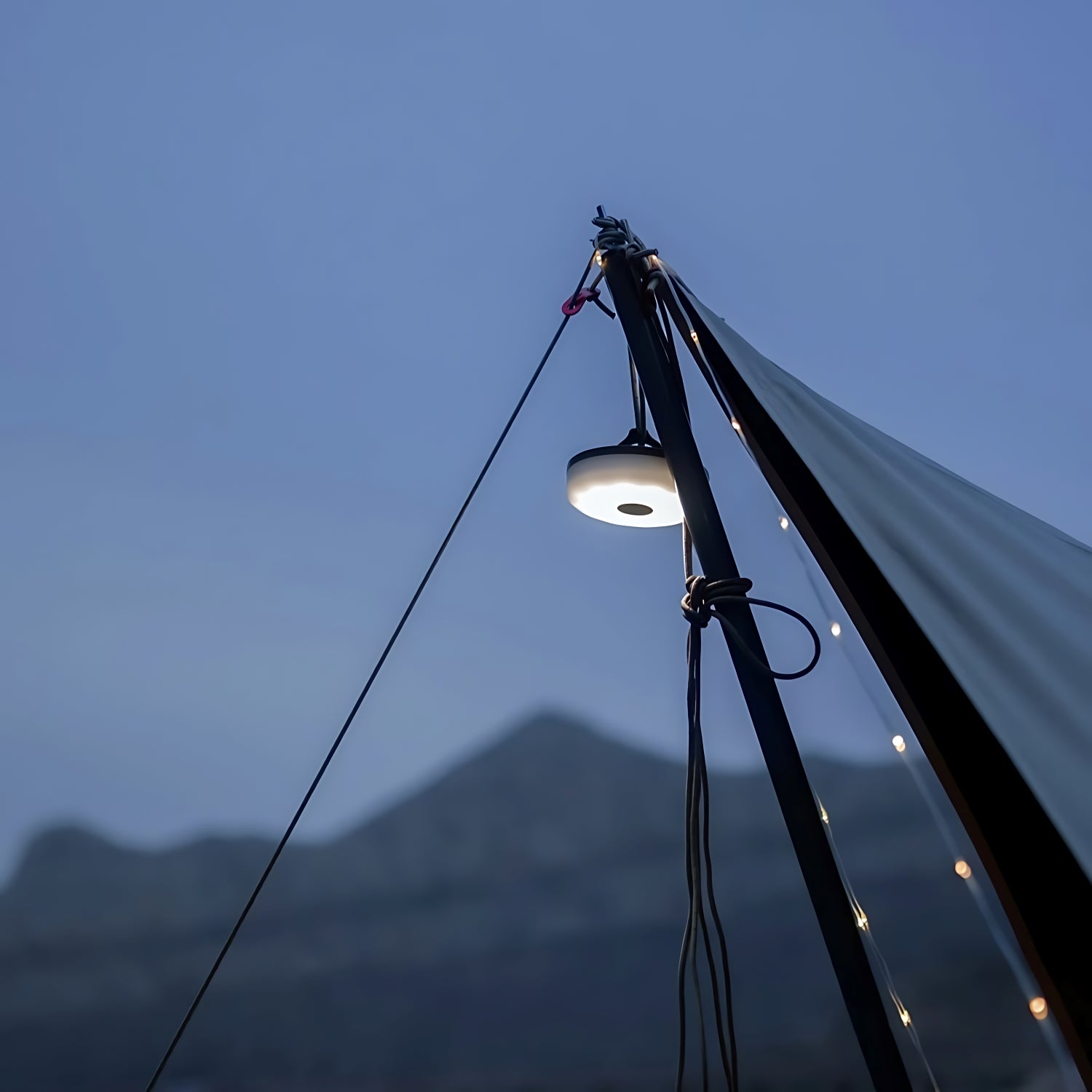 Retractable Camping Lights: All-in-One Warm & RGB Modes