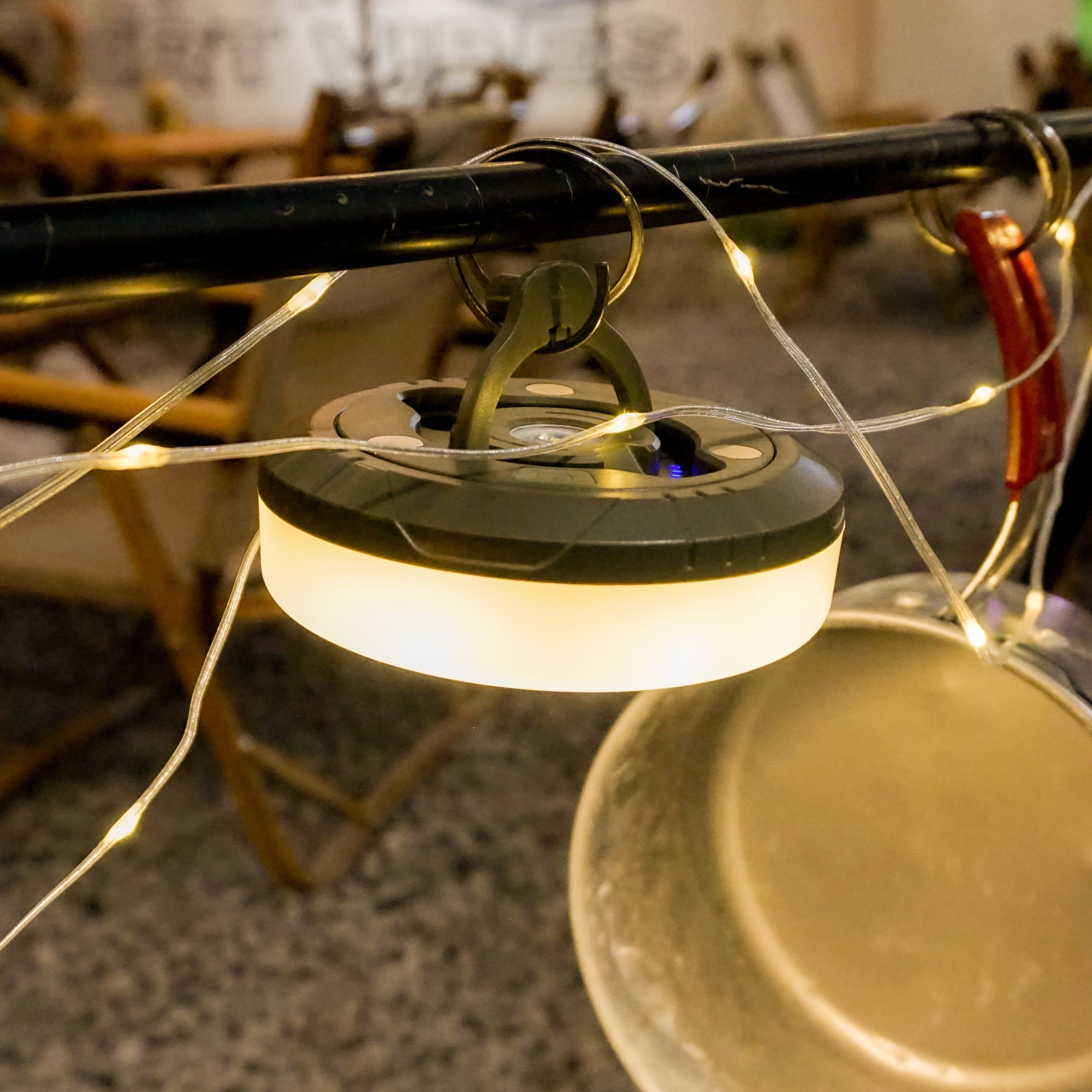 Retractable Camping Lights: All-in-One Warm & RGB Modes