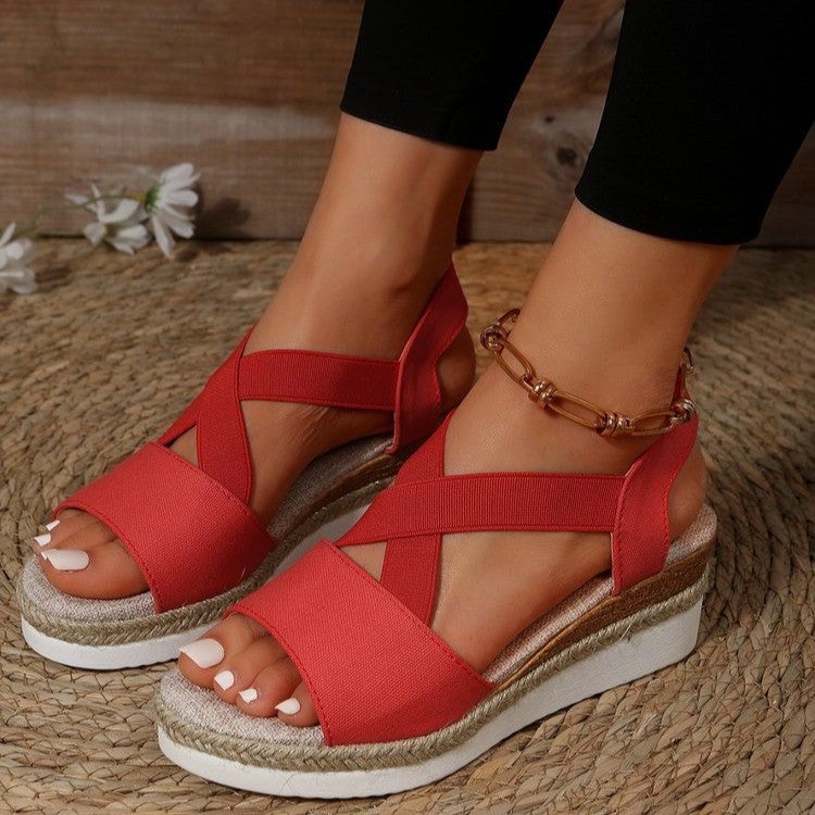Grishay Summer Flat Wedge Heel Fish Mouth Casual Women’s Sandals
