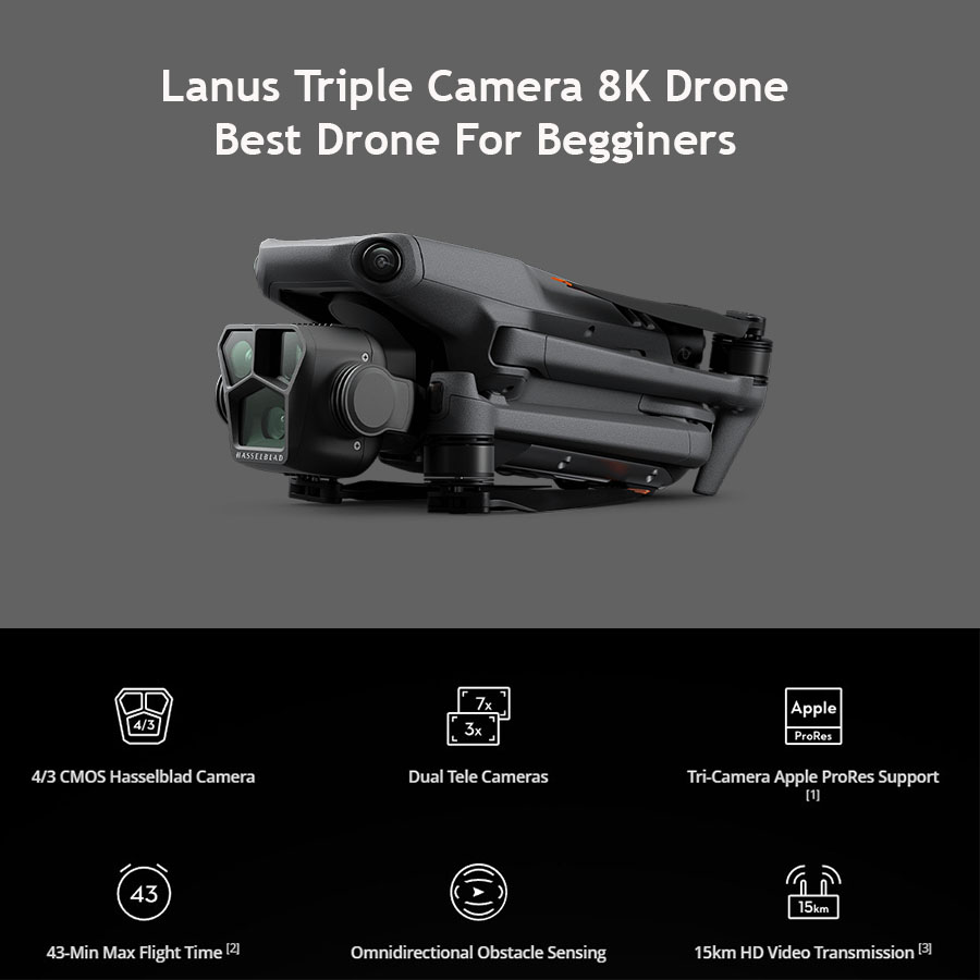 Lanus Triple Camera Drone 2024 - Suitable for beginners